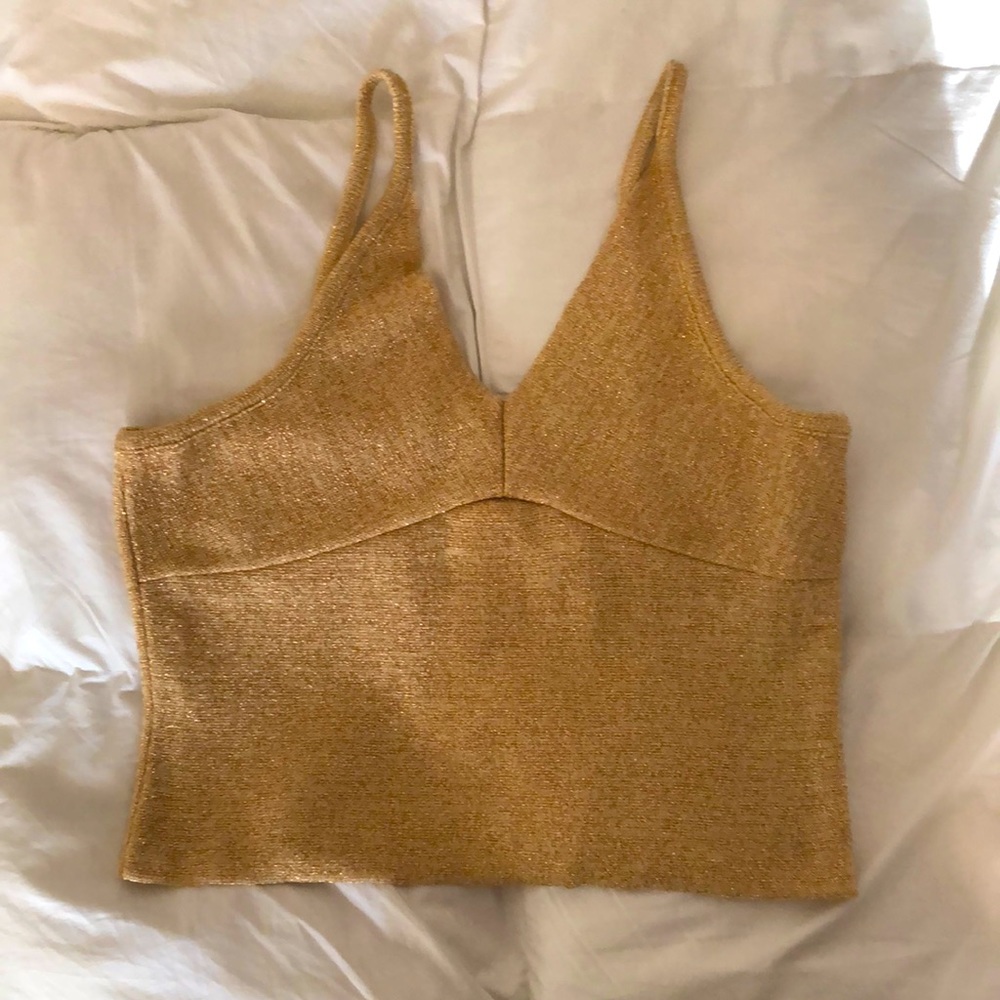 Vintage gold sparkle Lurex tank top